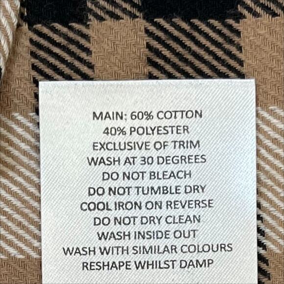 Boohoo Man Long Sleeve Checked Overshirt in Taupe Size Small - Picture 11 of 14